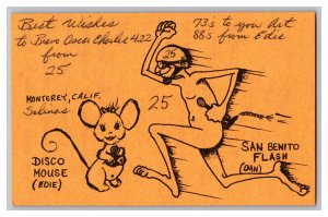 Postcard QSL CB Ham Radio Amateur Card From Monterey California  