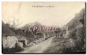 Old Postcard St Gilles and Militaria Ruins