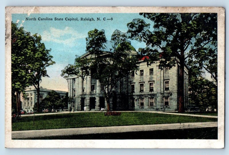 Raleigh North Carolina Postcard North Carolina State Capitol Field 1920 Vintage