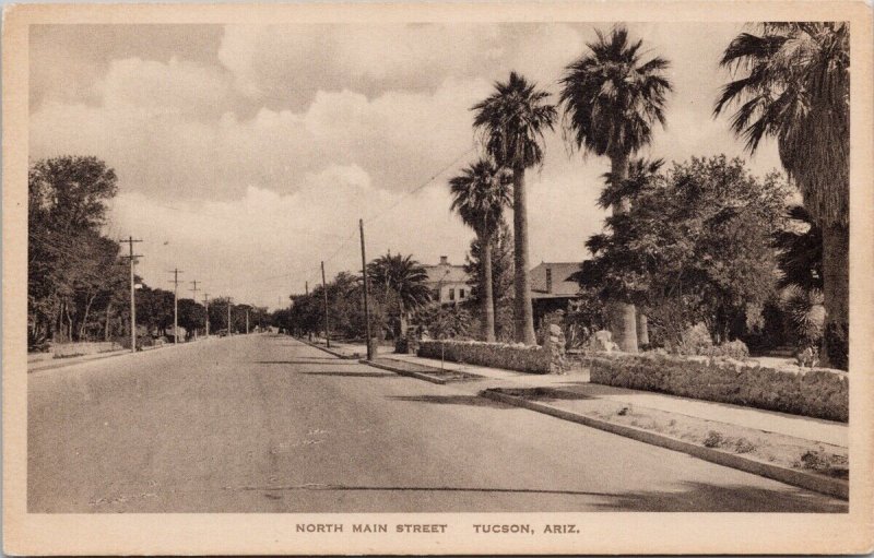 Tucson Arizona North Main Street AZ Unused Albertype Postcard H24 