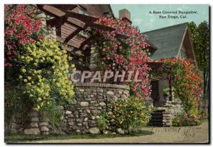Old Postcard A Rose Covered Bungalow San Diego Cal