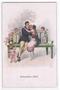 Luck Overheard Love artist signed Kaskeline postcard