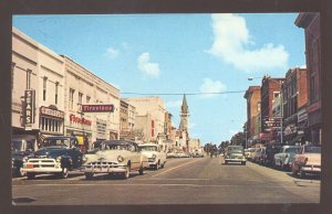 VALDOSTA GEORGIA GA. DOWNTOWN STREET SCENE OLD CARS STORES VINTAGE POSTCARD