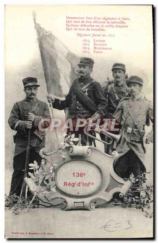 Postcard Old Army 136th Hussars