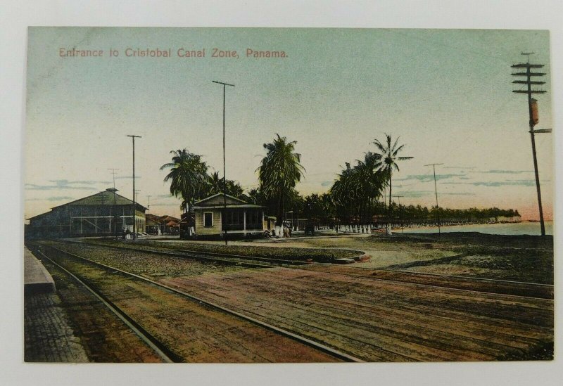 Vintage ~ Entrance to Cristobal , Canal Zone , Panama  ~ Postcard