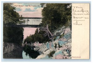 1906 High Bridge Near Burlington Vermont VT Handcolored Posted Antique Postcard