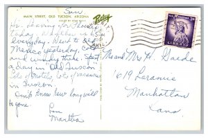 Greetings From Old Tucson Arizona Postcard c1961 Postmark