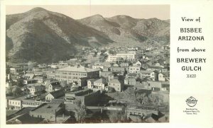 Birdseye Bisbee Arizona Brewery Gulch Frasher 1940s RPPC Photo Postcard 9868 