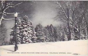 Colorado Colorado Springs Winter Scene Union Printers Home Grounds Artvue