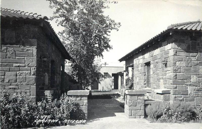 c1940 RPPC Postcard C-478 Sandstone Buildings at Cameron AZ Coconino Co. LL Cook