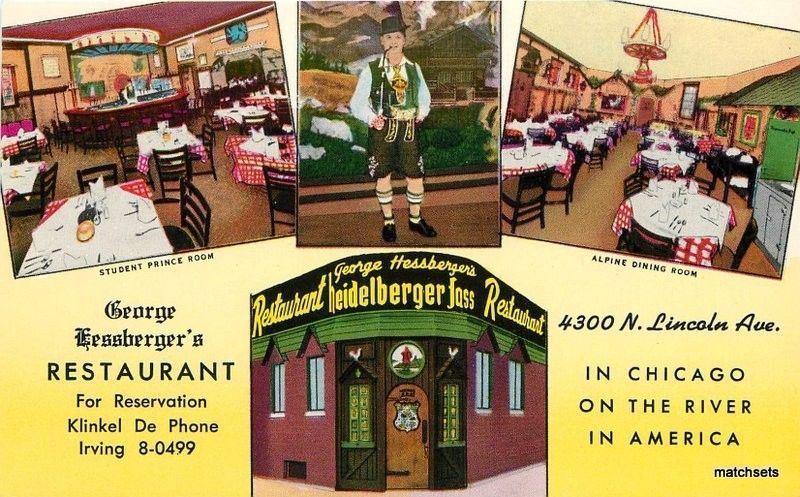 1950s George Hessberger's Restaurant Chicago Illinois Interior postcard 16 Teich