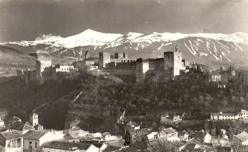 Vintage Postcard Granada Alhambra Visur Palace Fortress Complex Granada Spain