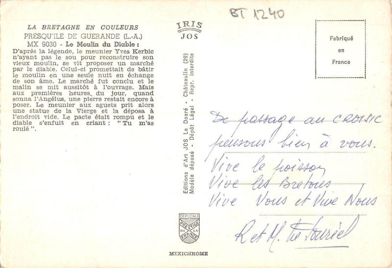 BT1240 presqu ile de guerande le moulin du diable moulin a vent windmill france
