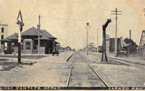 Larned Kansas Santa Fe Train Depot Photo Print Vintage Postcard U5369