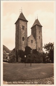 Norway Bergen Maria Kirken Bygget ar Vintage RPPC C209