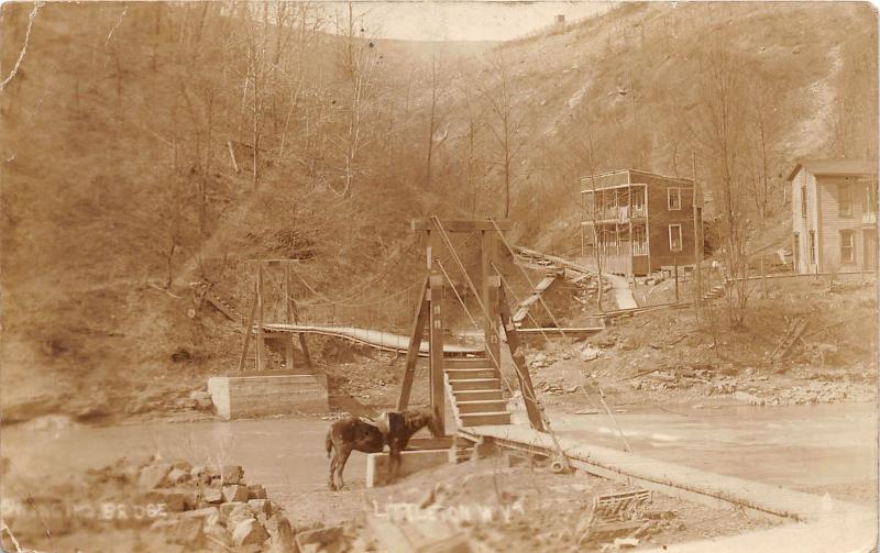 E82/ Littleton West Virginia RPPC Postcard Wetzel Co 1912 Suspension Bridge 7