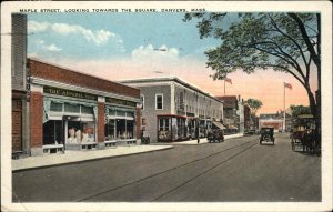 Danvers Mass MA Maple Street Scene Vintage Postcard