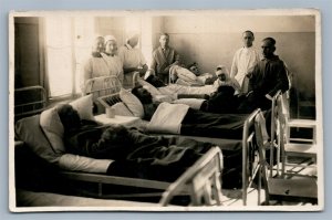 LATVIAN HOSPITAL SCENE VINTAGE REAL PHOTO POSTCARD RPPC