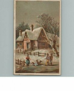 Coffee Schnull Krag Trade Card Co Victorian Indianapolis Indiana Winter Scene 