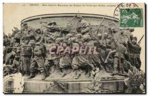 Troyes - High Relief Monument of Children & # 39aube - Old Postcard