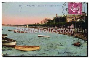 Old Postcard Arcachon La Jetee Promenade and Basin