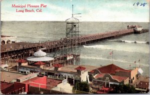 Postcard Overview of the Municipal Pleasure Pier in Long Beach, California