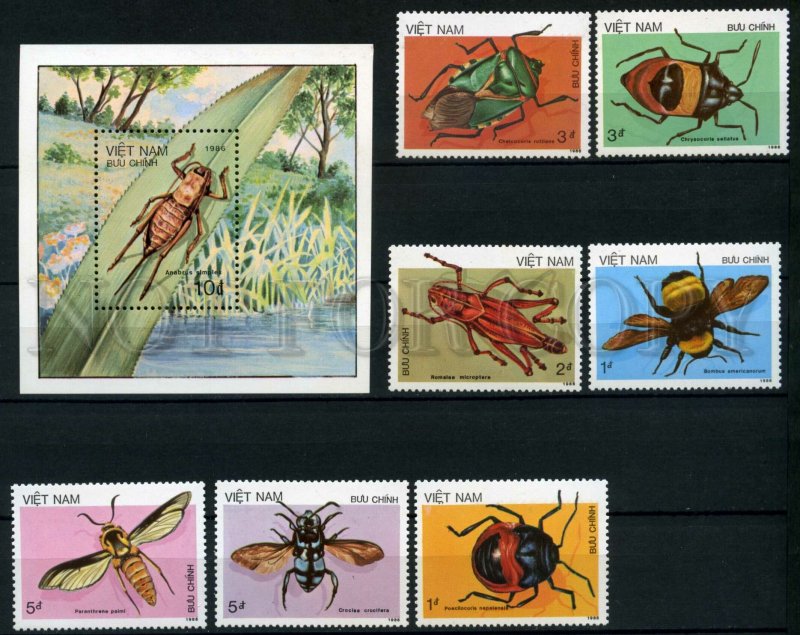 003008 Vietnam. Bugs.1986.set+S/S.MNH#3008