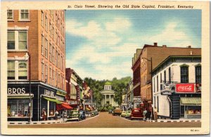 Postcard KY Frankfort Clair Street Coca-Cola