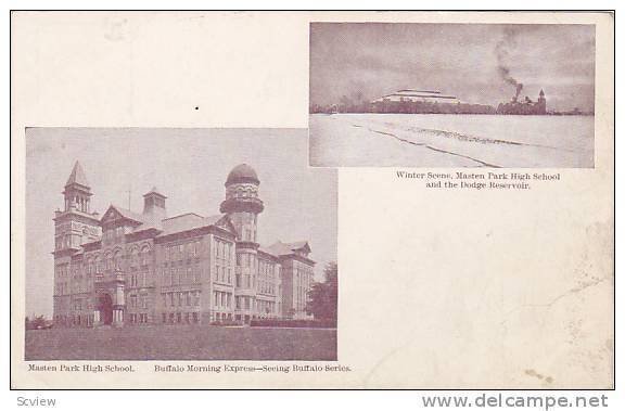 Masten Park High School, Buffalo Morning Express, Winter Scene, Dodge Reservo...