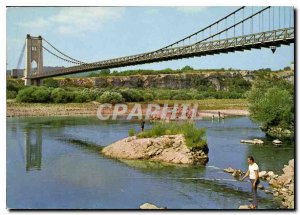 Postcard Moderne Saint Martin d'Ardeche Suspension Bridge