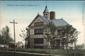 Potsdam NY High School c1910 Postcard NICE COLOR EXC COND