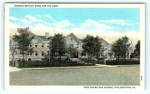 PHILADELPHIA, PA ~ Rising Sun Avenue GERMAN BAPTIST HOME for Aged 1930s Postcard