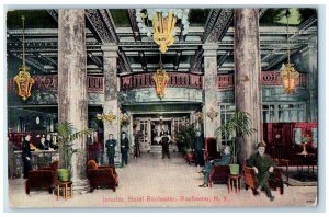 1909 Rochester NY, Interior Hotel Rochester Posted Antique Postcard 