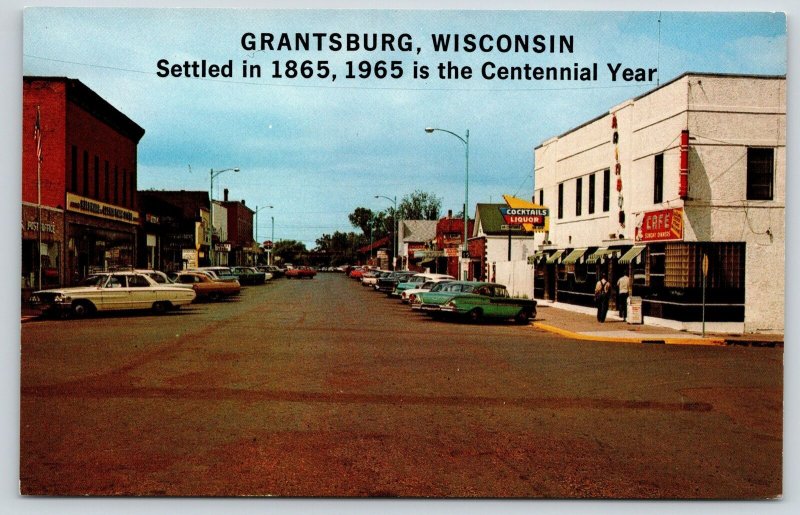 Grantsburg Wisconsin~Main Street Cafe~Sunday Dinners~1965 Centennial~1950s Cars 