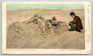 1905 The Sandman Atlantic City New Jersey Beaches Sand Sculpture Posted Postcard