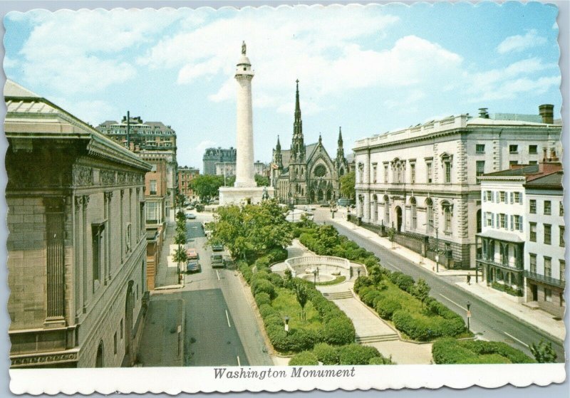 postcard Baltimore - Washington Monument and Mt. Vernon Place