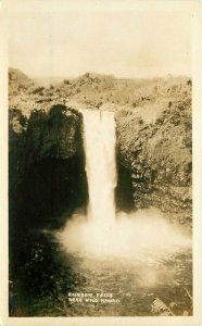 Hilo Hawaii Beautiful Rainbow Falls 1920s RPPC Photo Postcard 21-9155