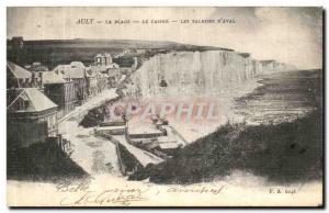 Old Postcard The Ault Beach Casino Cliffs D Aval