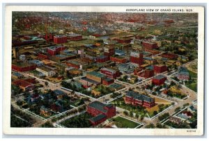c1940s Aeroplane View Of Grand Island Buildings Nebraska NE Unposted Postcard
