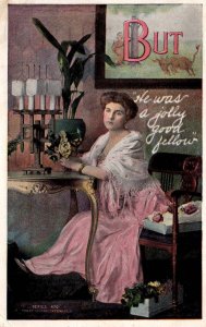 He Was A Jolly Good Fellow Woman in Pink Dress