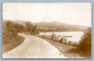 ROAD TO SCHROON LAKE NY ANTIQUE REAL PHOTO POSTCARD RPPC