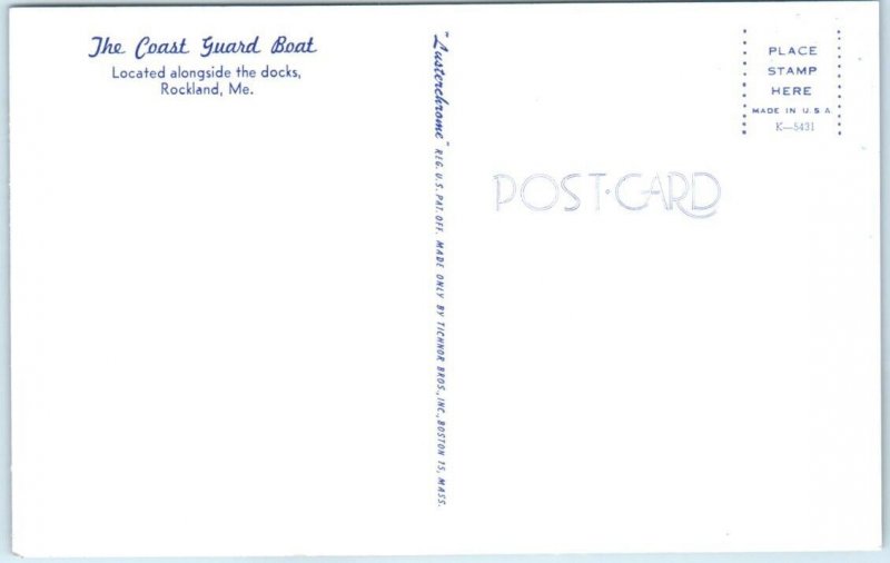 Postcard - The Coast Guard Boat - Rockland, Maine