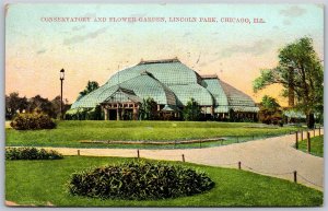 Vtg Chicago Illinois IL Conservatory & Flower Garden Lincoln Park 1907 Postcard