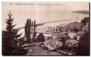 Old Postcard Thonon Les Bains View and Harbor Shores