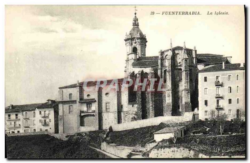 Old Postcard Fuenterrabia La Iglesia