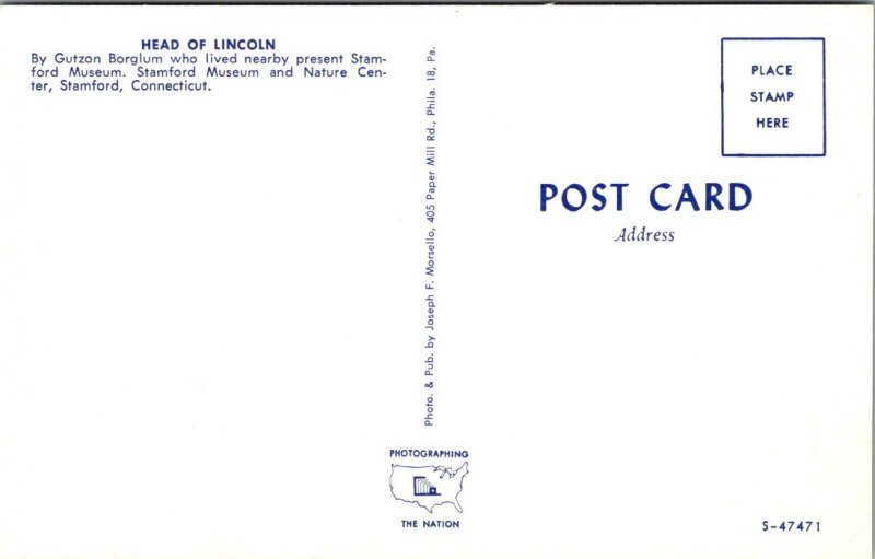 Connecticut, Stamford - Head Of Lincoln - Gutzon Borglum - [CT-108]