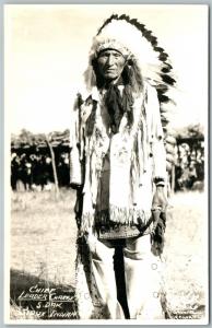 SIOUX INDIAN CHIEF LEADER CHARGE VINTAGE REAL PHOTO POSTCARD RPPC