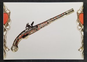 [AG] P927 Malaysia Historical Flintlock Pistol Gun Weapon Art (postcard) *New