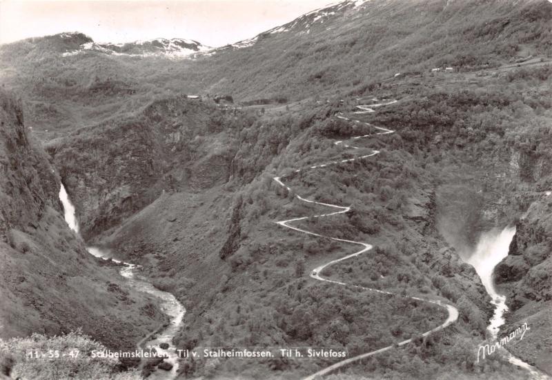 STALHEIMSKLEIVEN NORWAY STALHEIMFOSSEN~SIVLEFOSS~ROAD NORMANN PHOTO POSTCARD