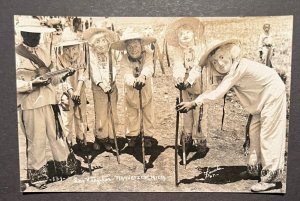 Mint Mexico Postcard Cane Walking Stick Masks Guitar Festival